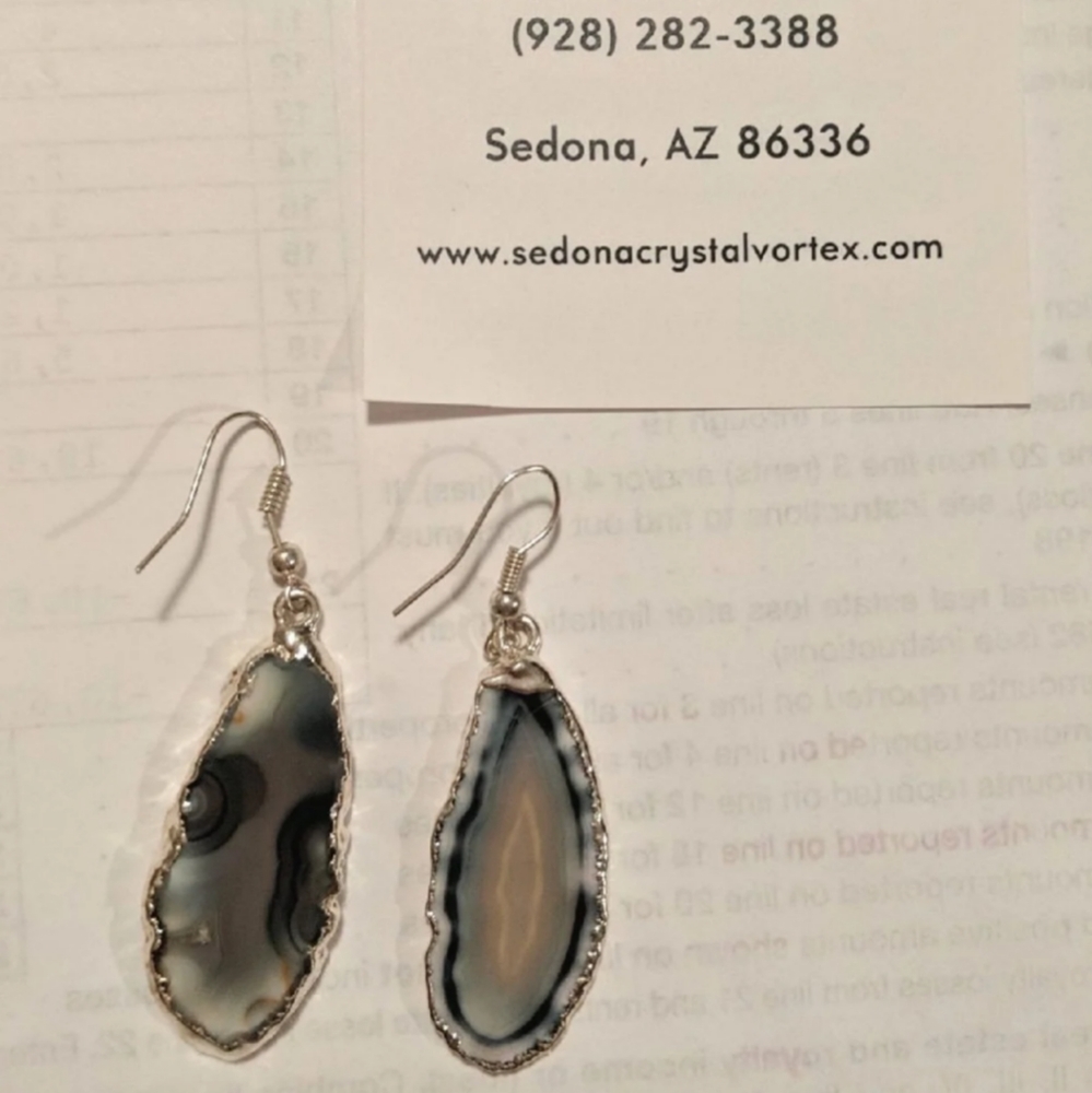 Blue Agate crystal earrings from Sedona - Picture 3 of 4